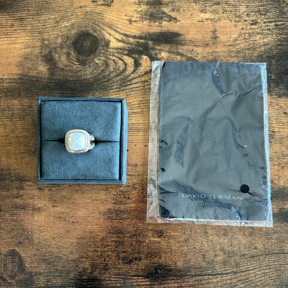 David Yurman Albion Ring w/ White Agate - 16mm - Size 6 - DEFECT - Picture 2 of 14